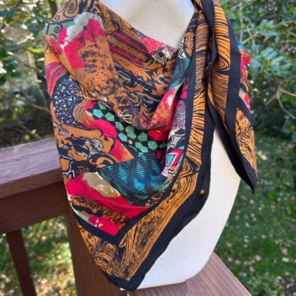 CASCA Silk VTG Animal Print Abstract SCARF